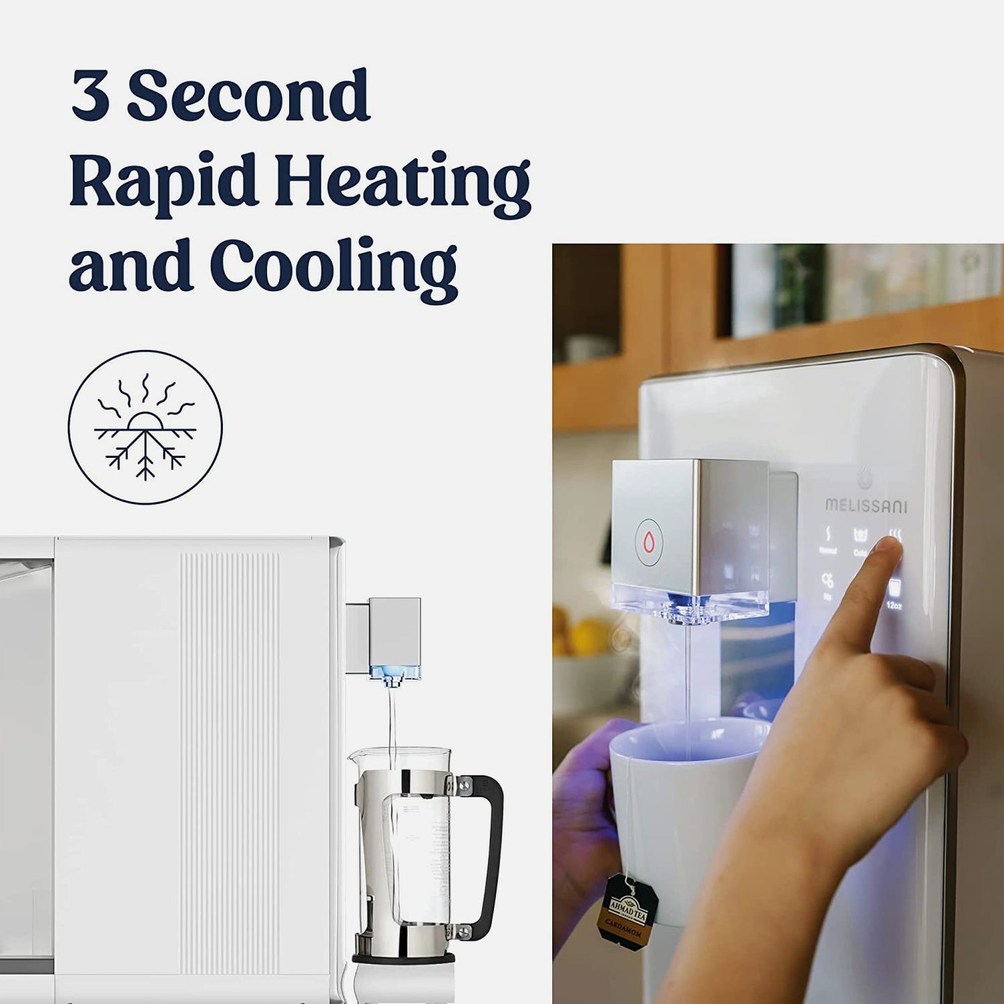 M1 Reverse Osmosis Countertop Water Purifier - 5-Stage RO Filtration, Remove Lead and Other Chemicals, Hot & Cool Purified Tap Water, Portable