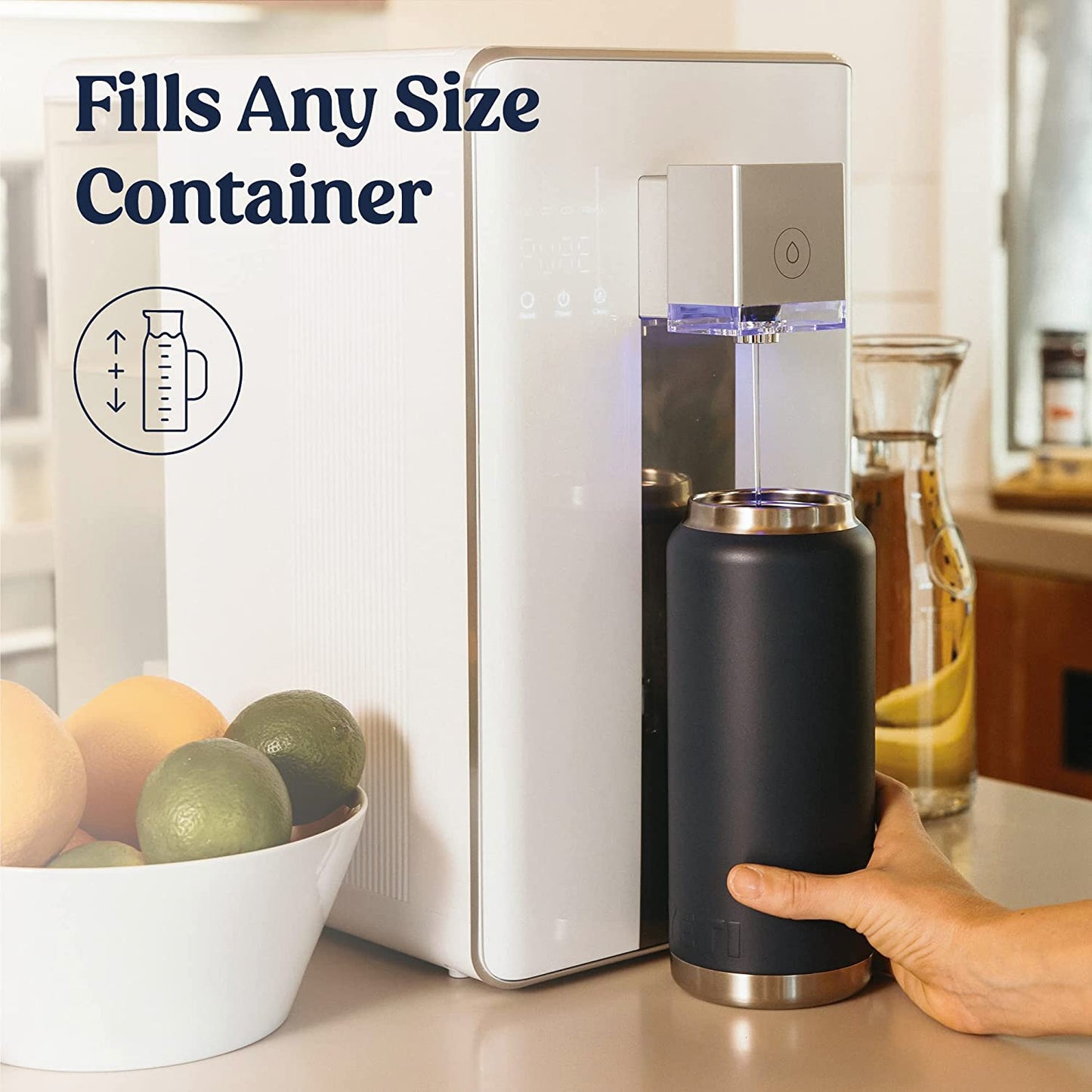 M1 Reverse Osmosis Countertop Water Purifier - 5-Stage RO Filtration, Remove Lead and Other Chemicals, Hot & Cool Purified Tap Water, Portable